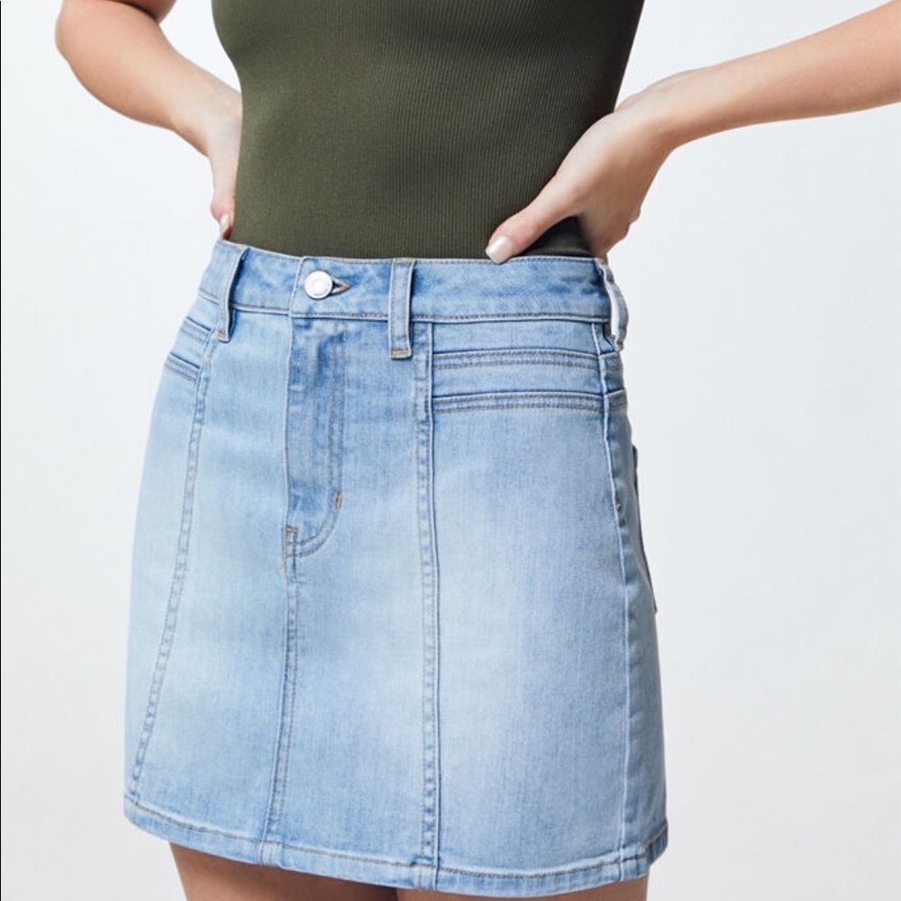 pacsun bohemian denim skirt